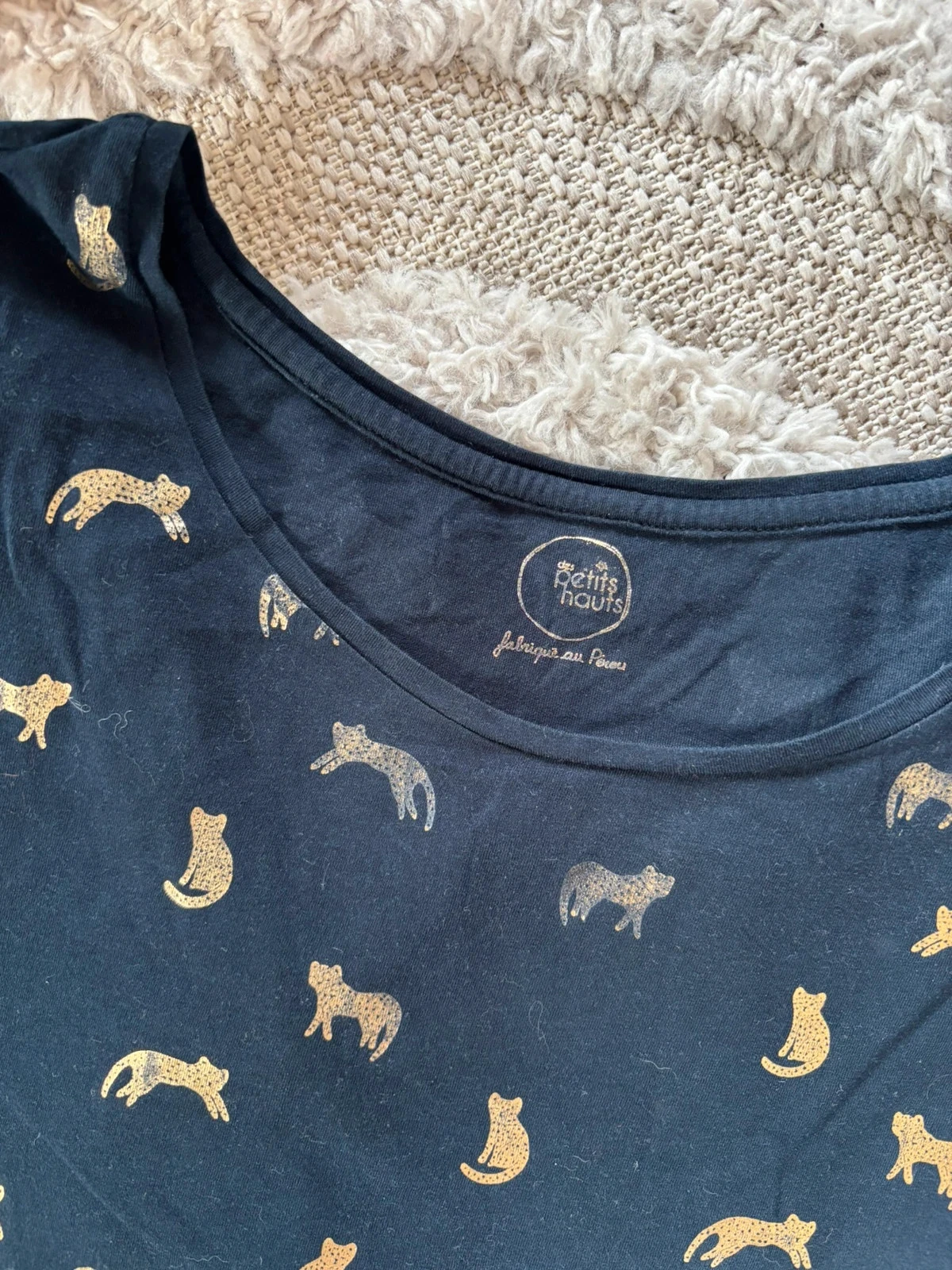 Golden feline print Des Petits Hauts t-shirt – Size 1 (36/S) – photo 2